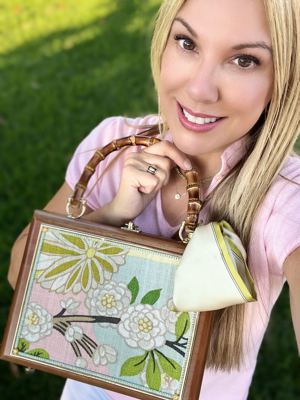 Bouquet and Lemon Sorbet Bag - Darling Clutch Company