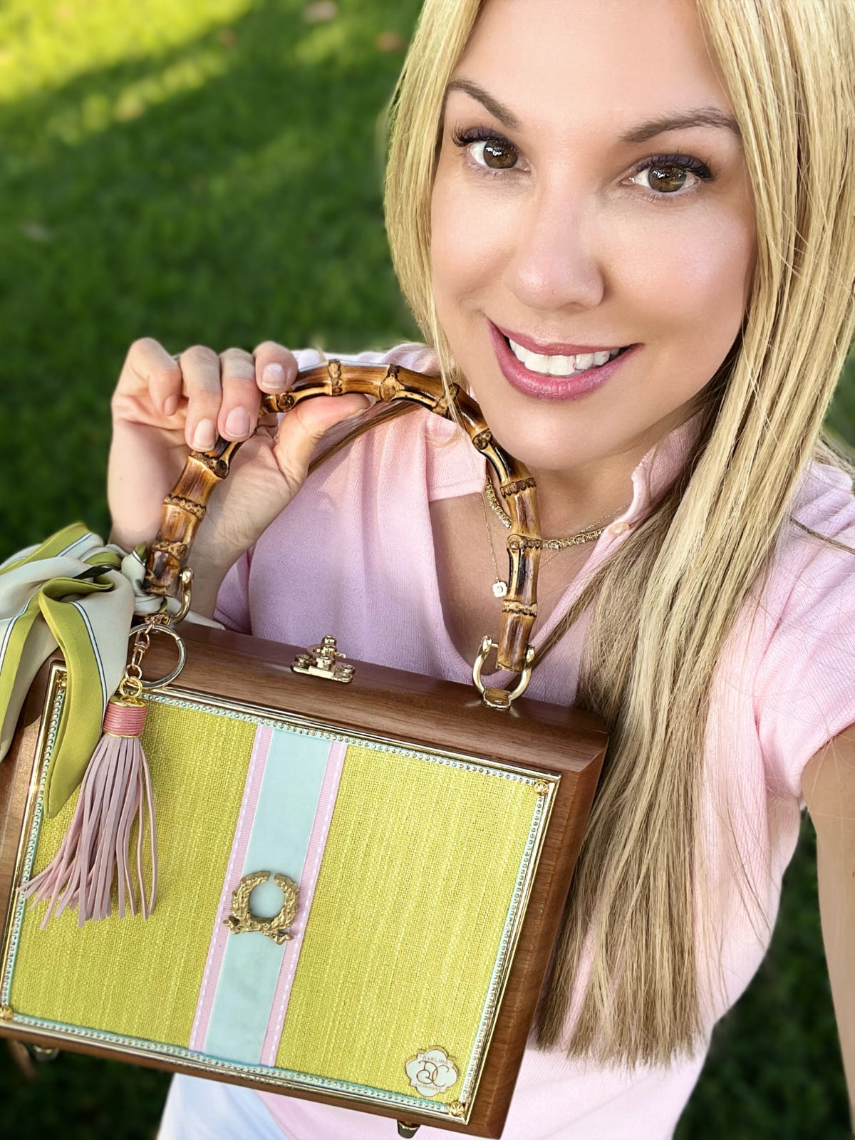 Bouquet and Lemon Sorbet Bag - Darling Clutch Company