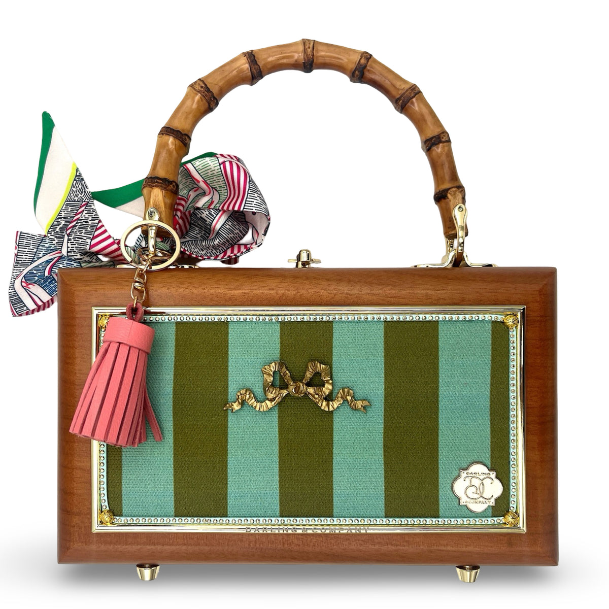 French Kiss with Green Stripes Bag
