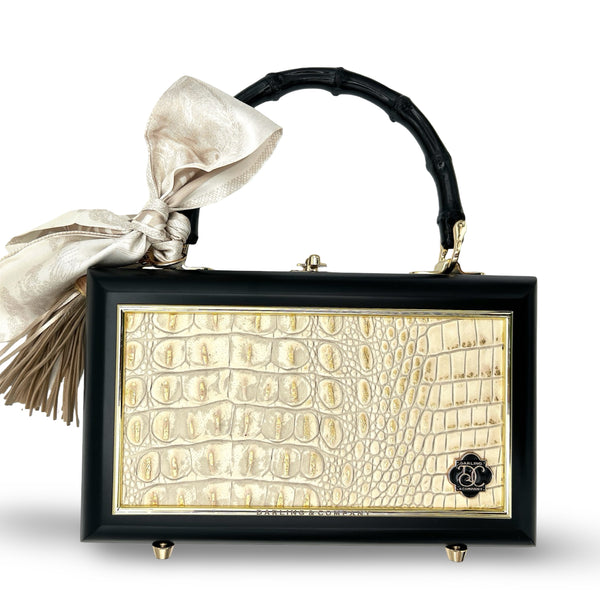 Gilded Croc Bag (Black) - Darling and Company