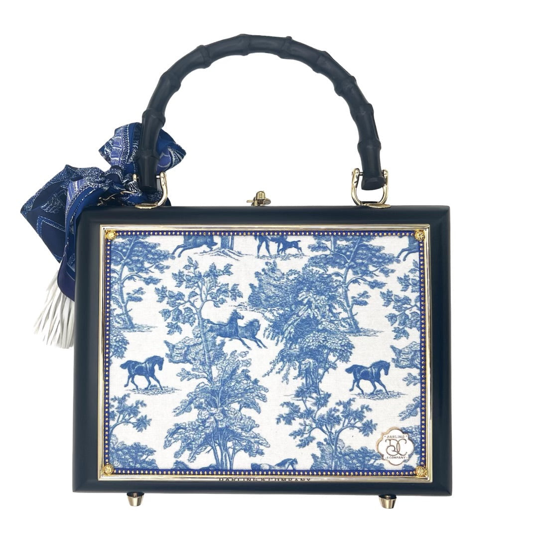 Blue Horse Toile (End &amp; Last Lands End) Brass Bag
