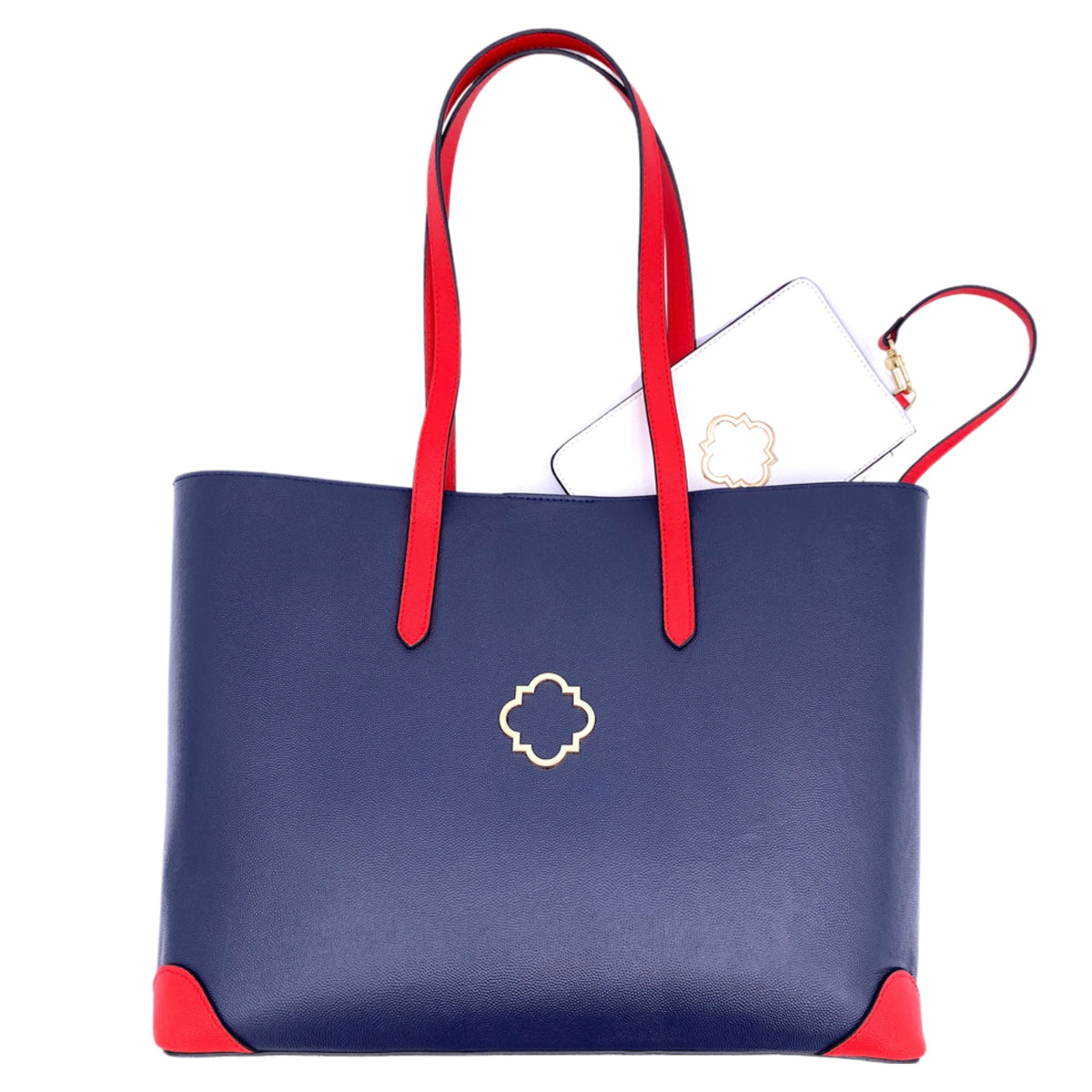 Atlas Tote in Navy/Red - Darling Clutch Company