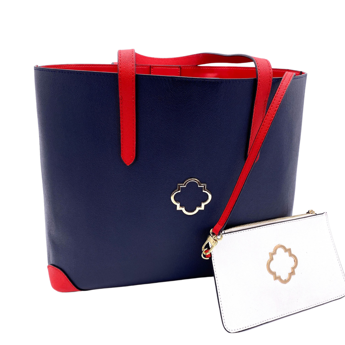 Atlas Tote in Navy/Red - Darling Clutch Company