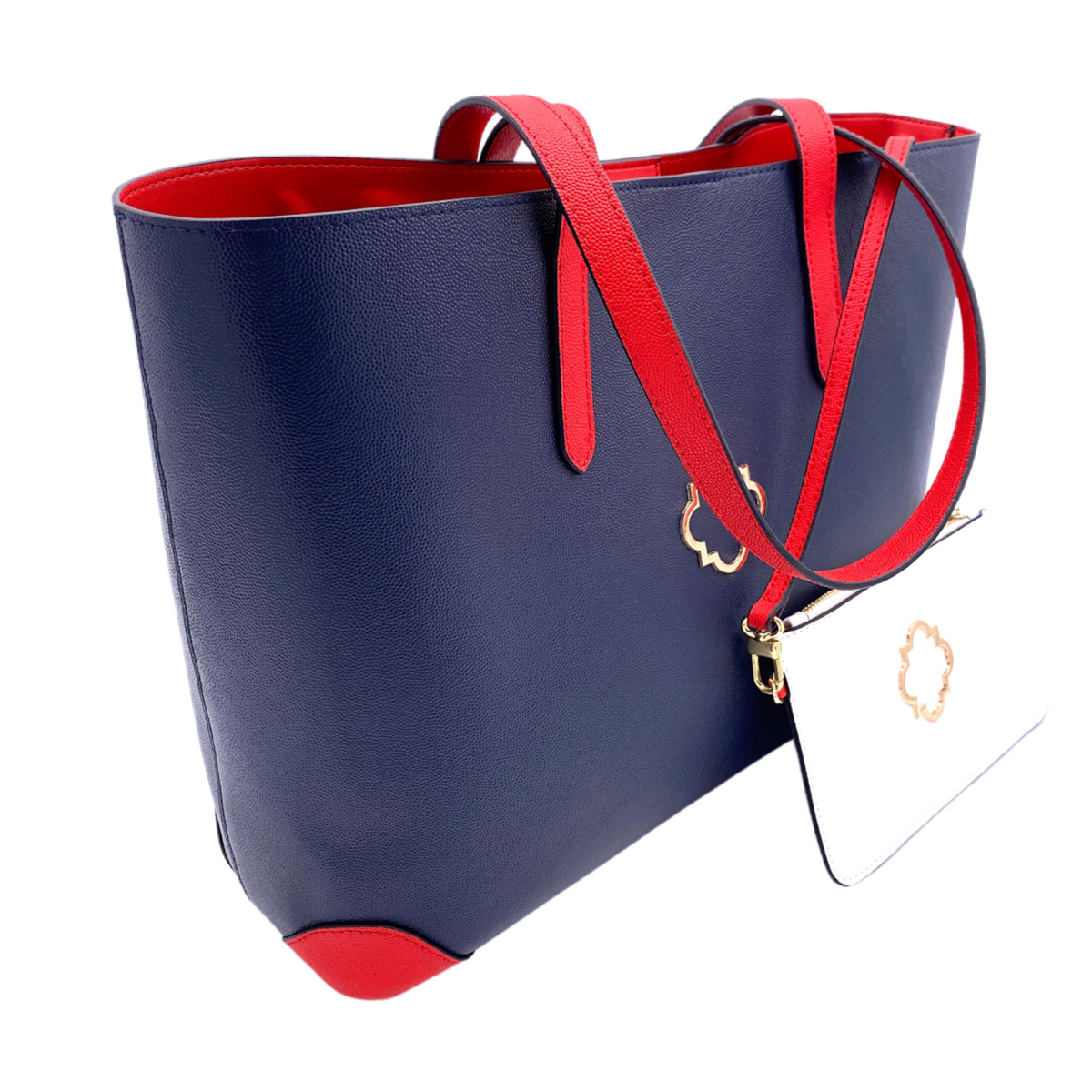 Atlas Tote in Navy/Red - Darling Clutch Company