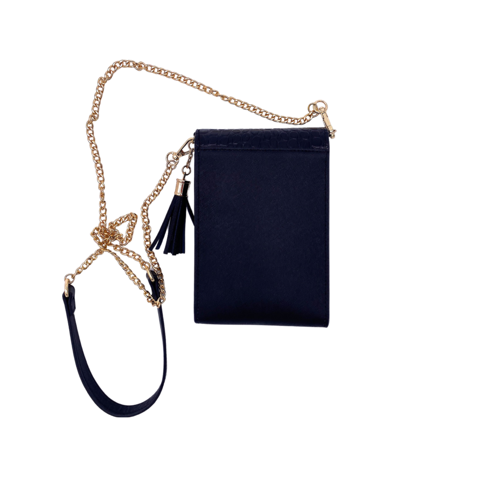 Go-Go Phone Crossbody Bag in Black Croc - Darling Clutch Company