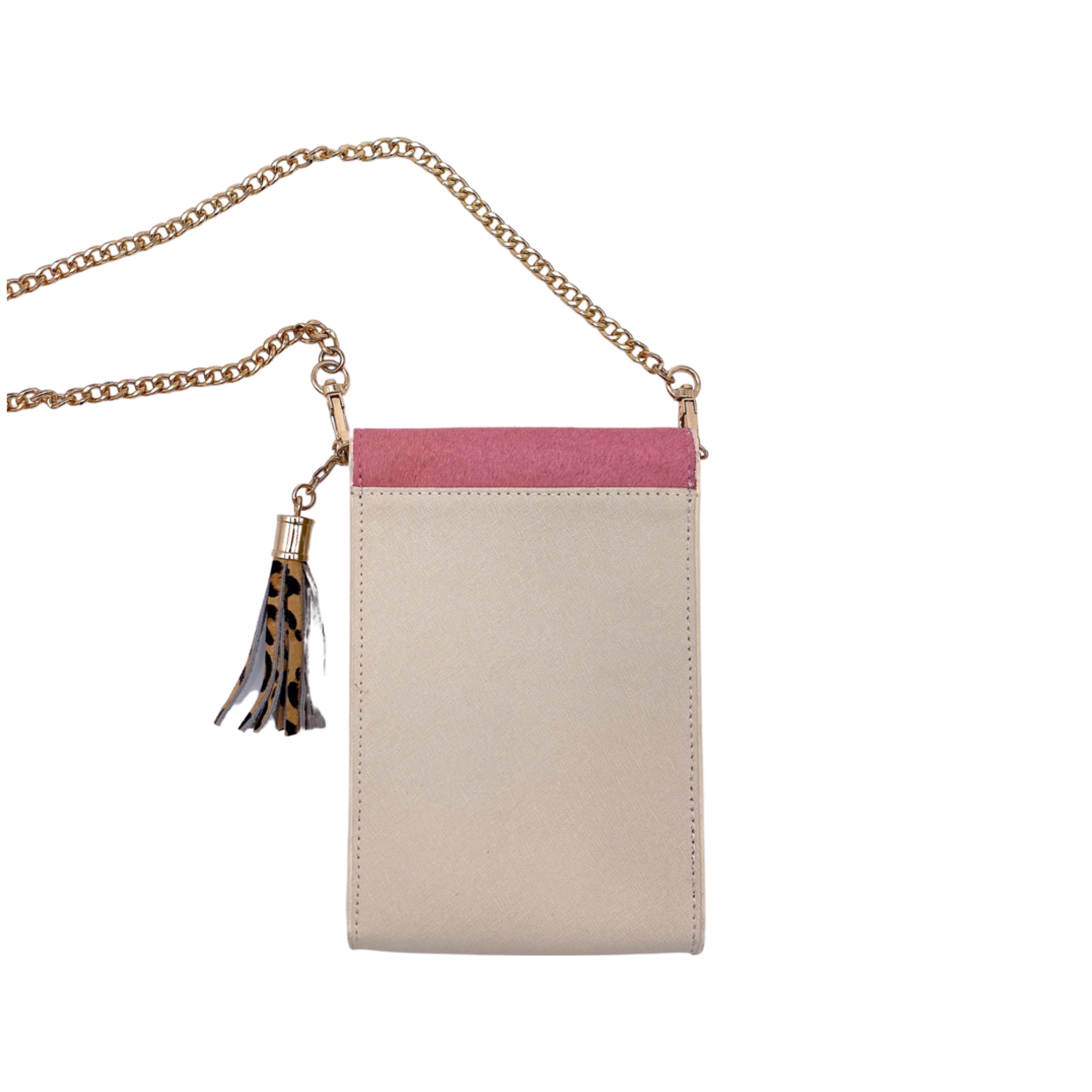 Go-Go Phone Crossbody Bag in Pink/Ivory