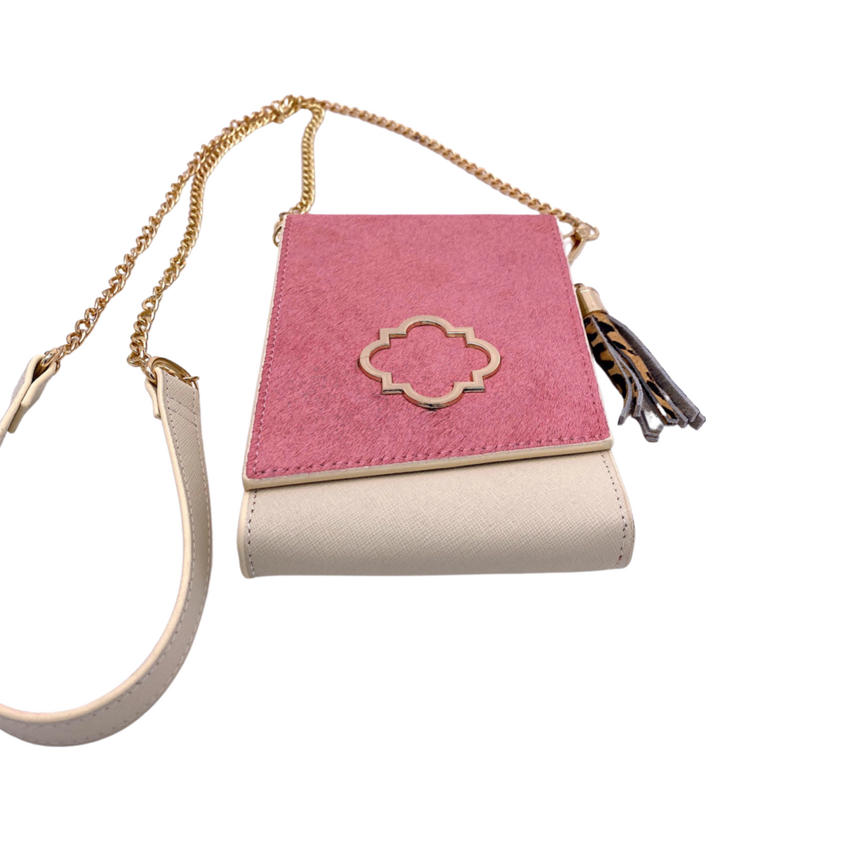 Go-Go Phone Crossbody Bag in Pink/Ivory - Darling Clutch Company