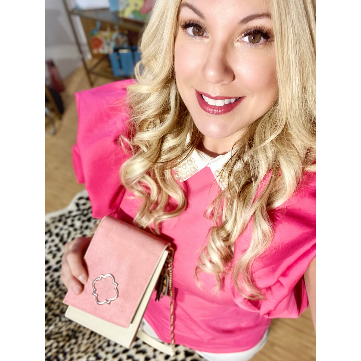 Go-Go Phone Crossbody Bag in Pink/Ivory - Darling Clutch Company