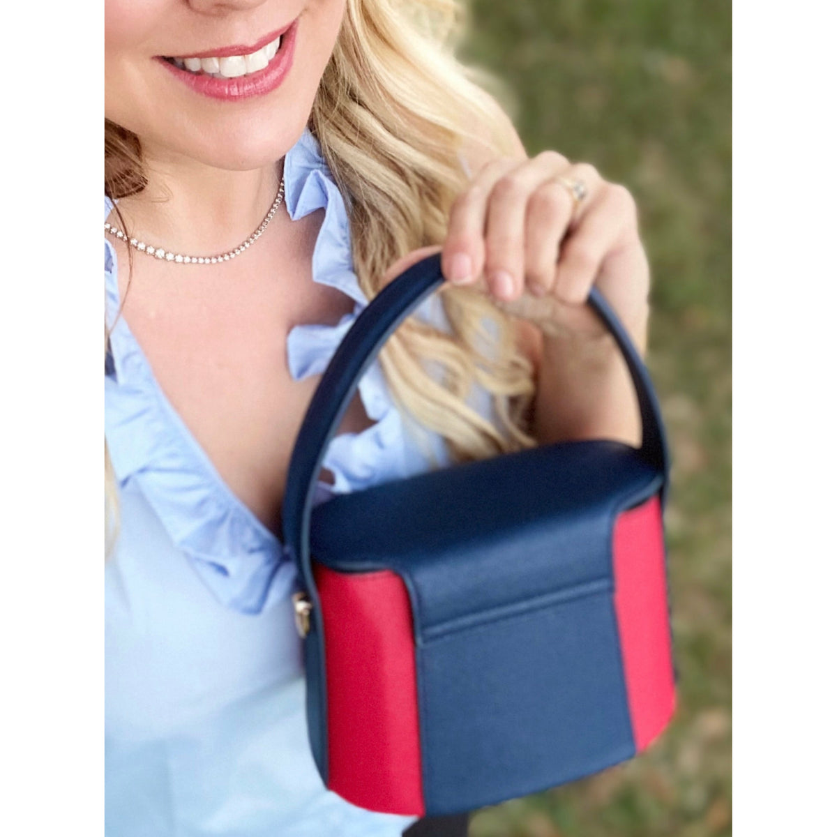 Harper Bag in Navy/Red - Darling Clutch Company