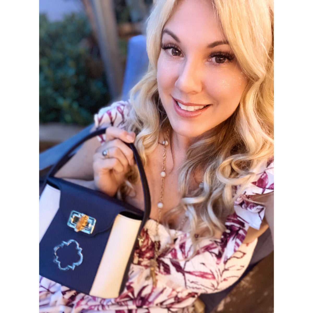 Harper Bag in Navy/White - Darling Clutch Company