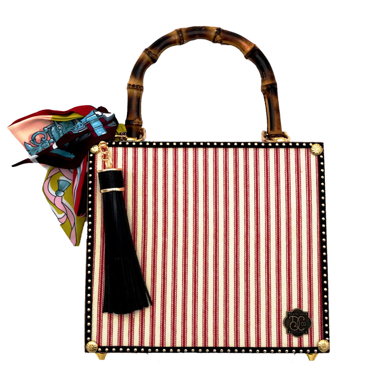 Off to the Races Striped Derby Bag