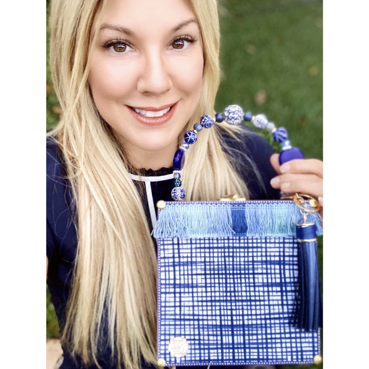 Pawley&#39;s Toile Blue Bag - Darling Clutch Company