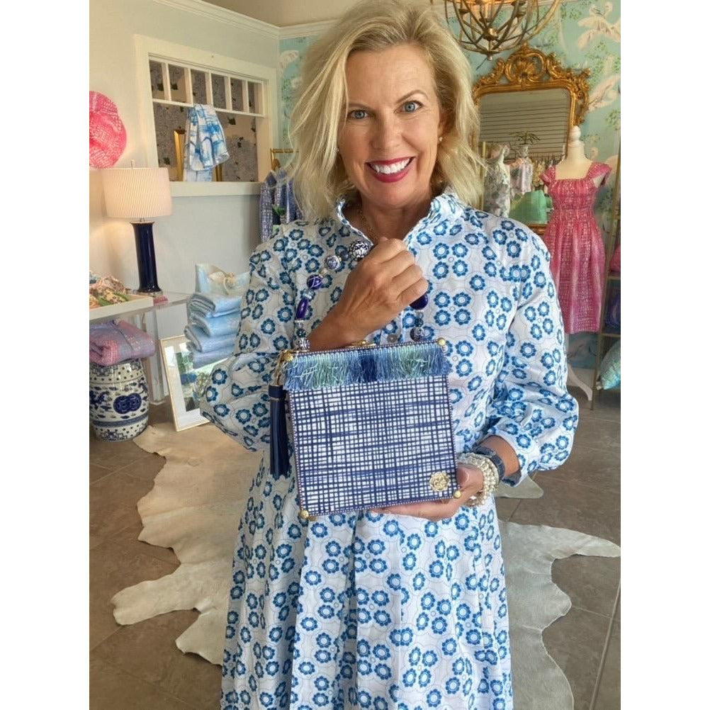 Pawley&#39;s Toile Blue Bag - Darling Clutch Company