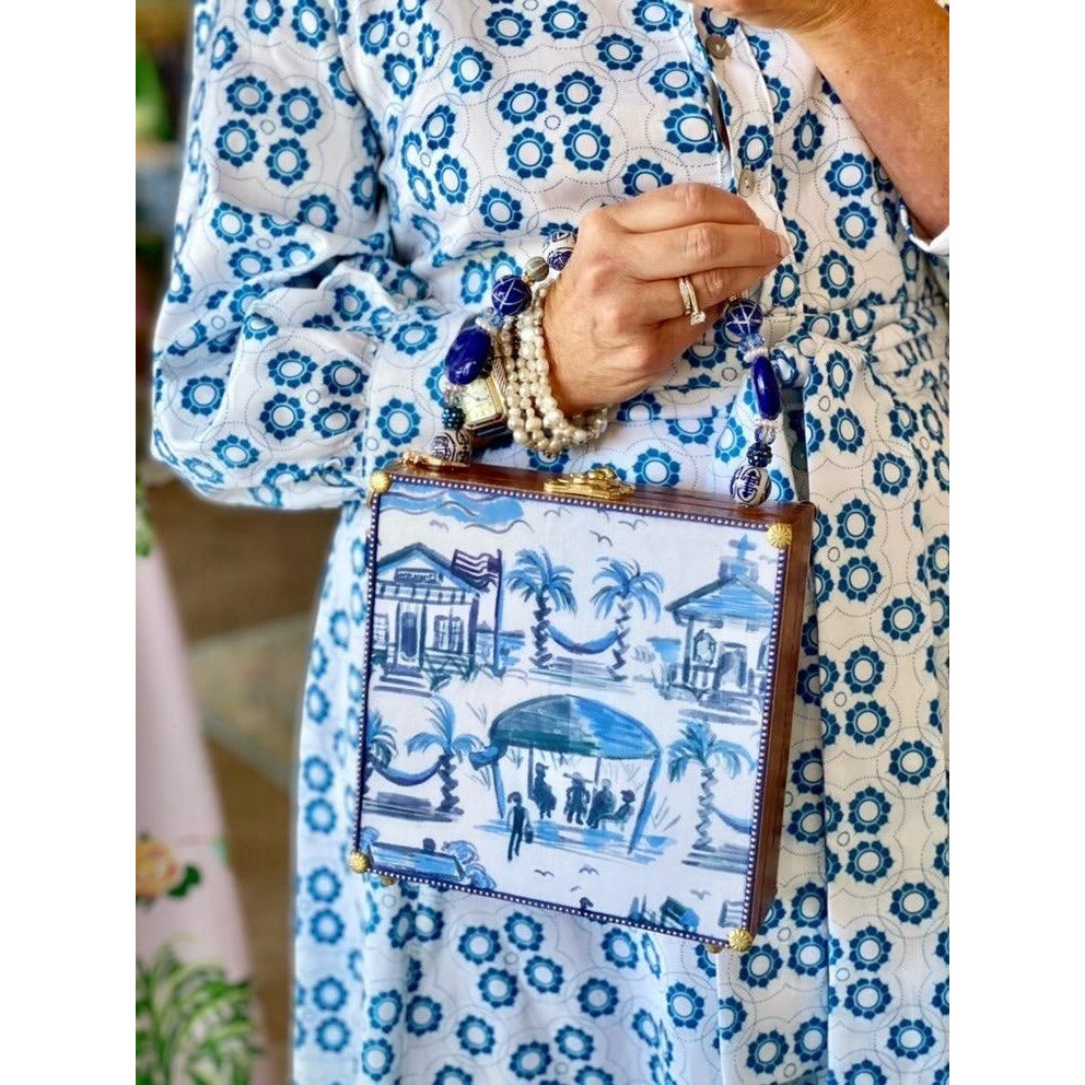 Pawley&#39;s Toile Blue Bag - Darling Clutch Company