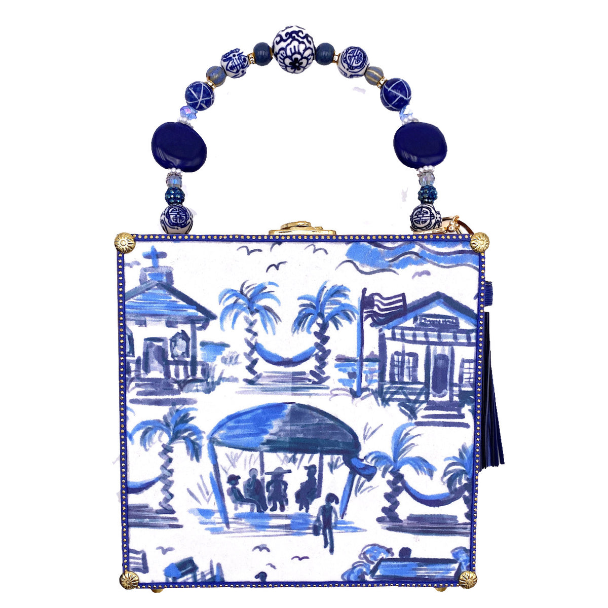 Pawley&#39;s Toile Blue Bag - Darling Clutch Company