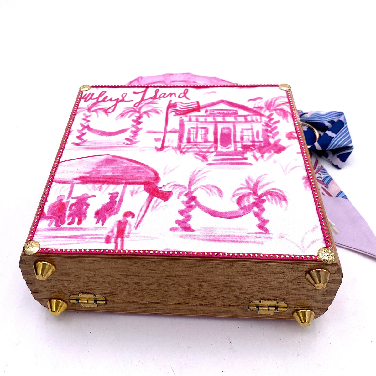 Pink Gator Toile Bag - Darling Clutch Company