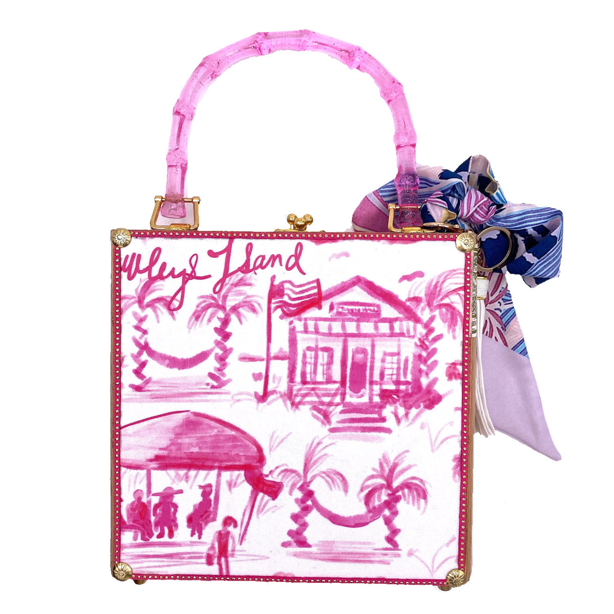 Pink Gator Toile Bag - Darling Clutch Company