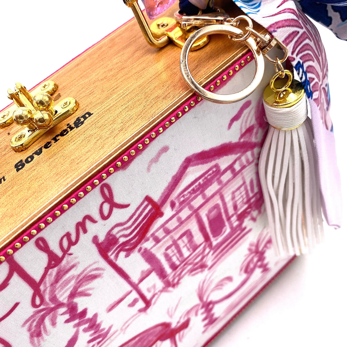 Pink Gator Toile Bag - Darling Clutch Company