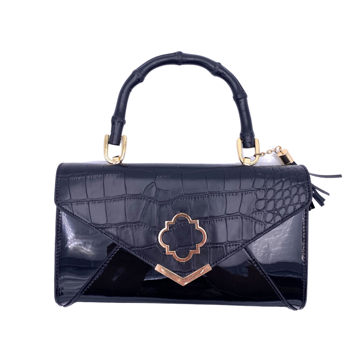 Rowan Black Croc Bag - Darling Clutch Company