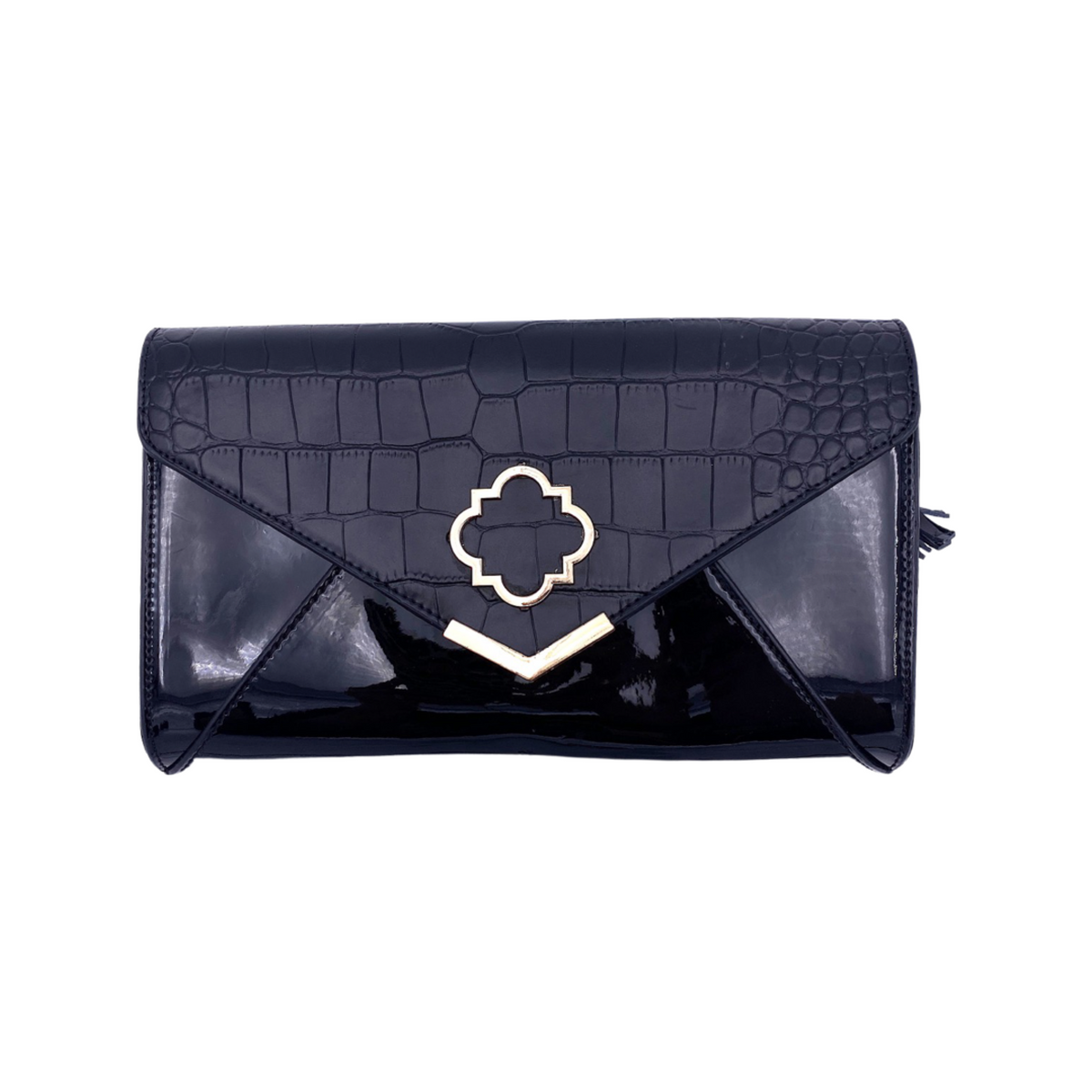 Rowan Black Croc Clutch - Darling Clutch Company
