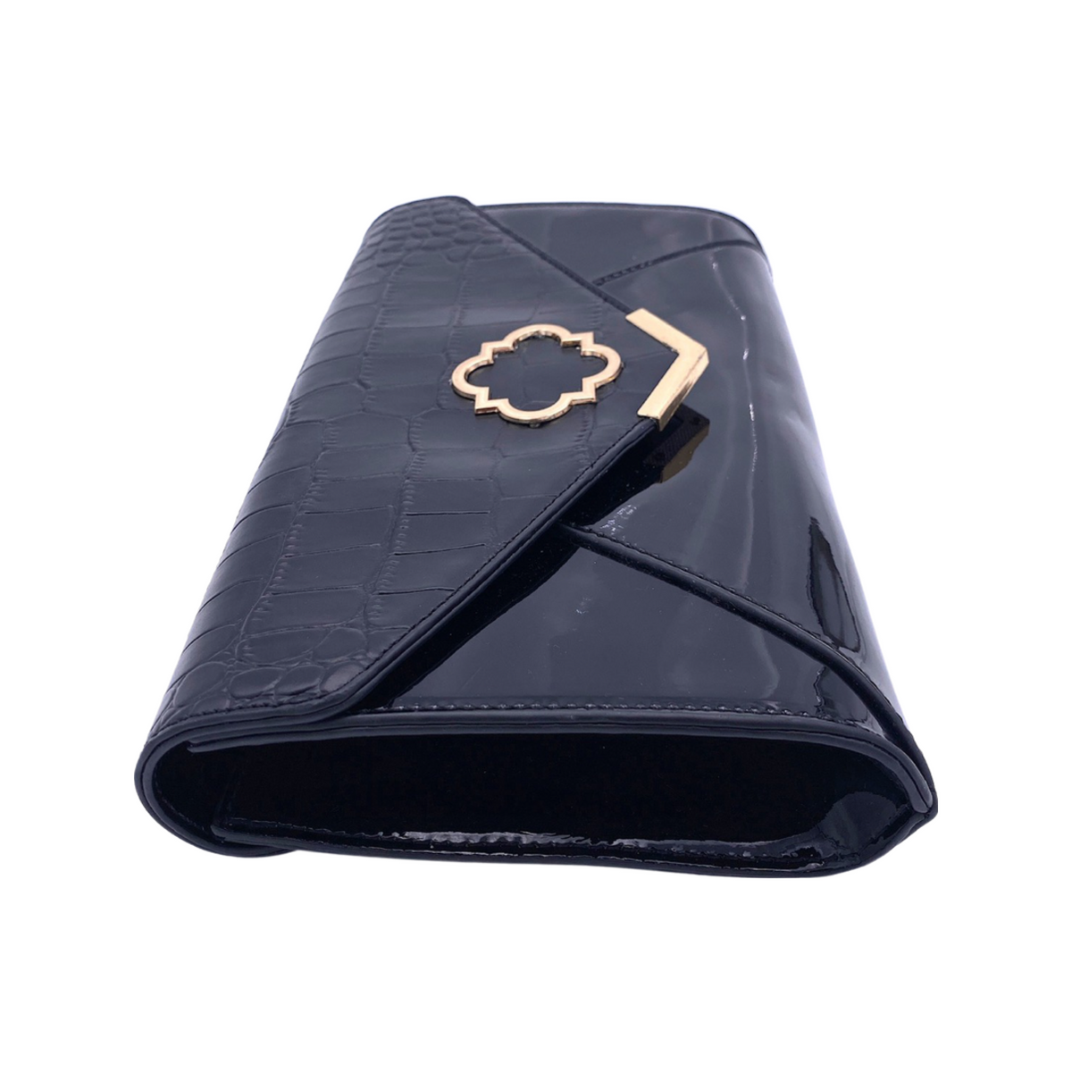 Rowan Black Croc Clutch - Darling Clutch Company