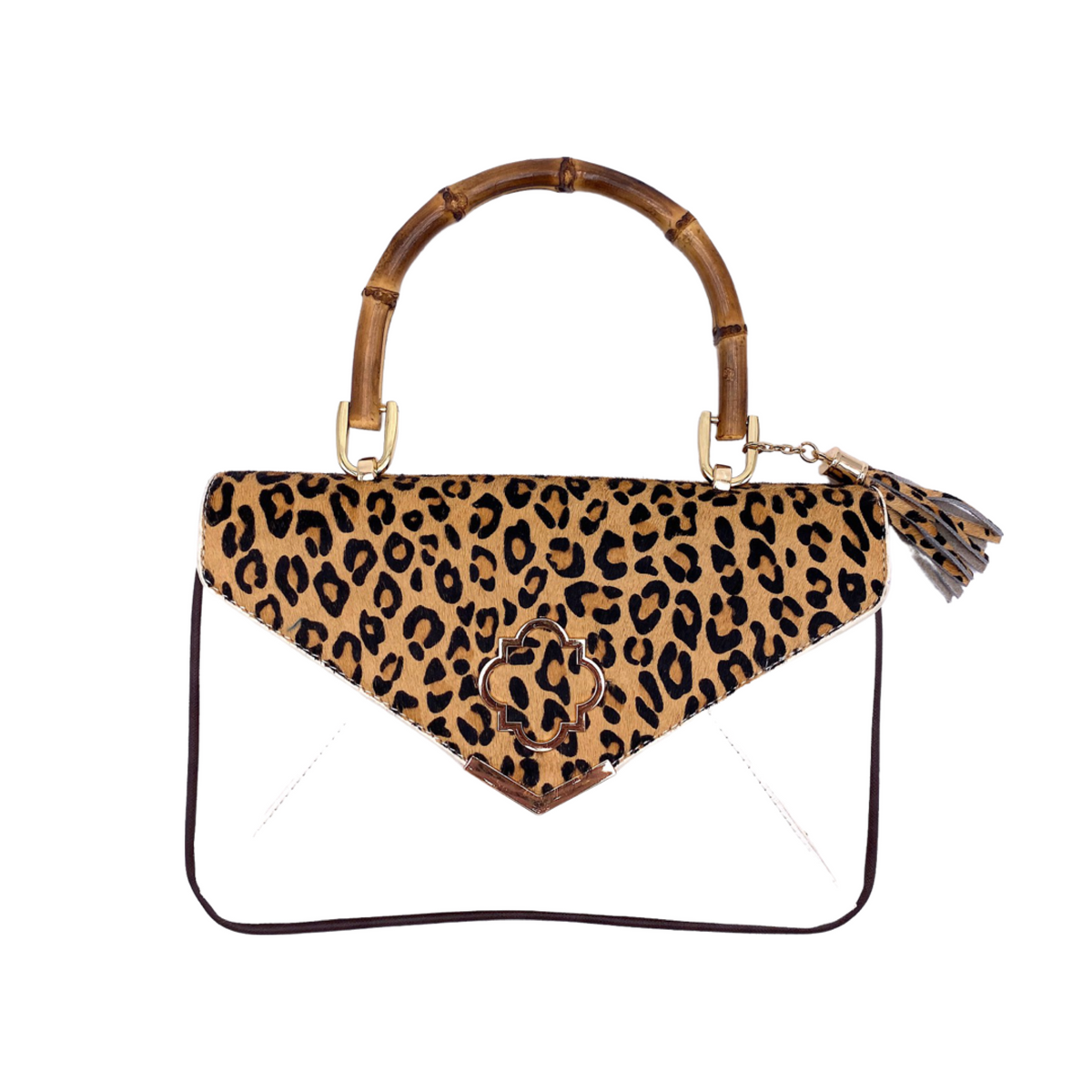 Rowan Bag in Leopard with Brown - Darling Clutch Company