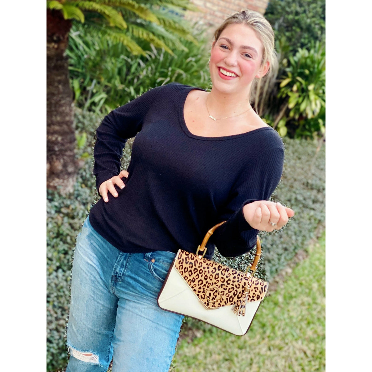 Rowan Bag in Leopard with Brown - Darling Clutch Company