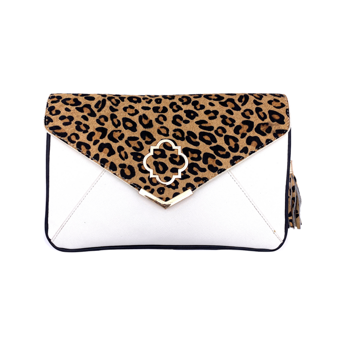 Leopard print envelope clutch sale
