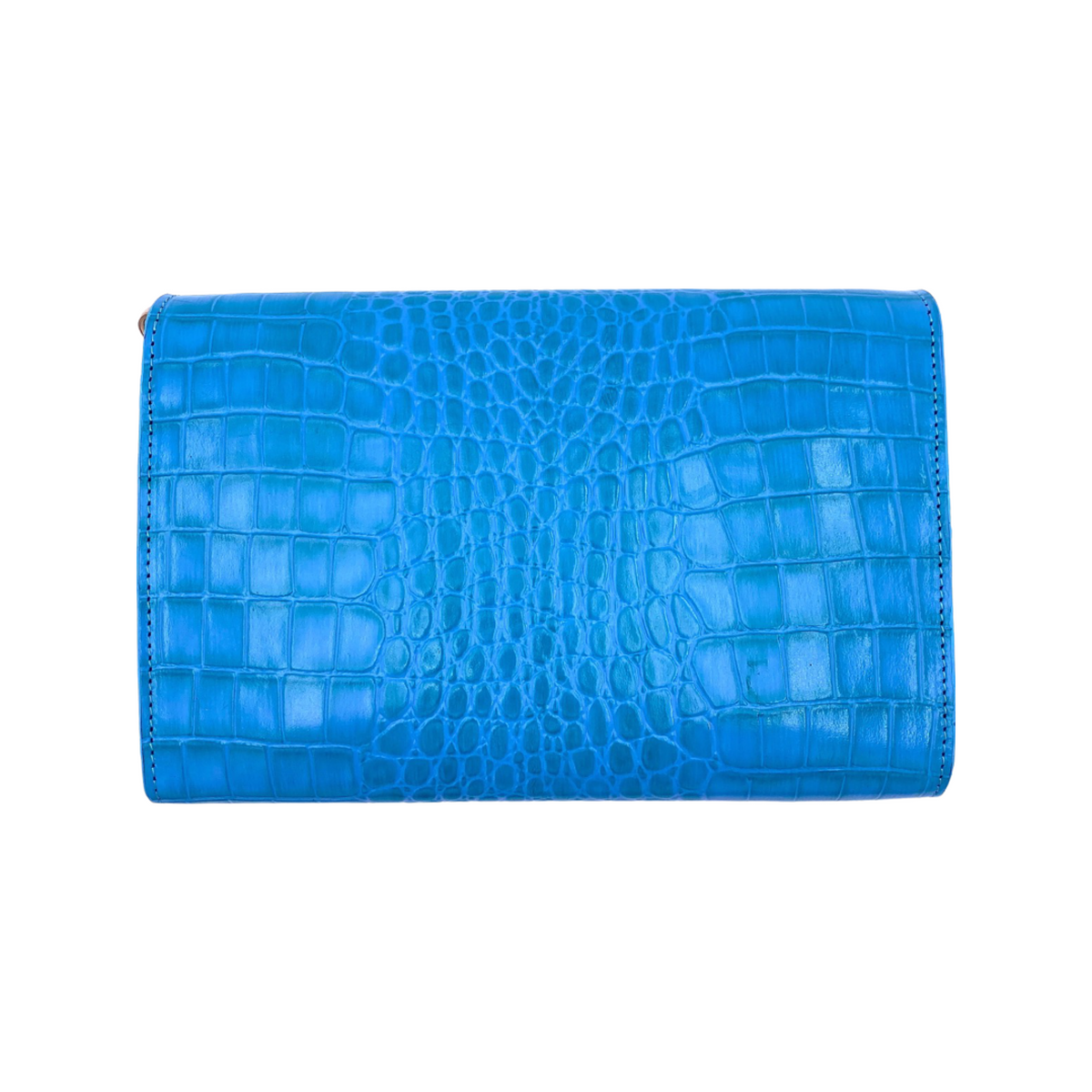Sutton Clutch in Azure Croc - Darling Clutch Company