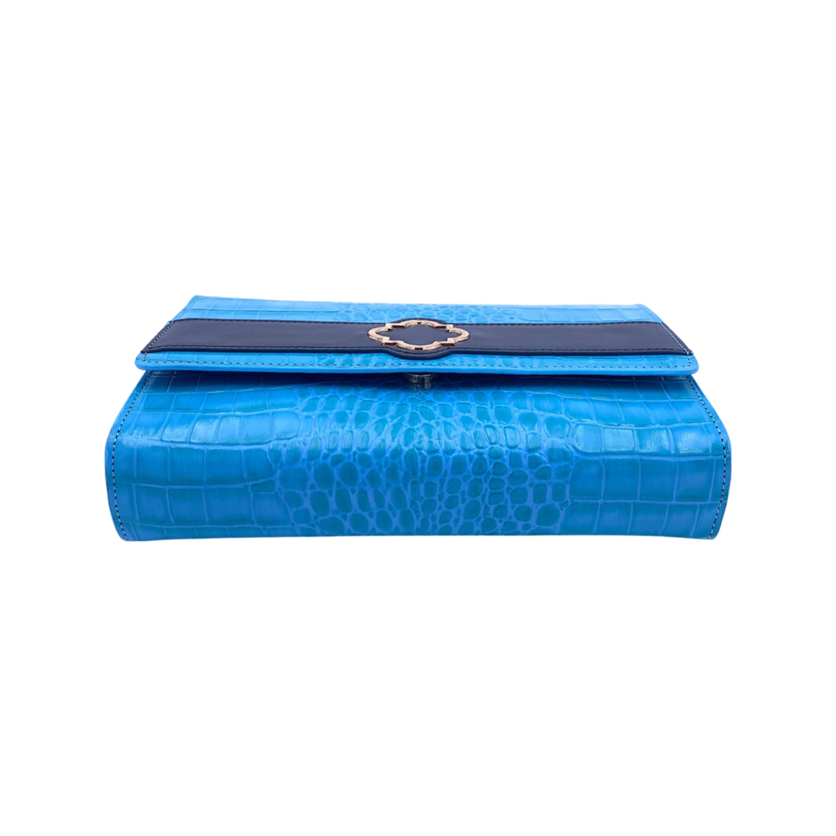 Sutton Clutch in Azure Croc - Darling Clutch Company