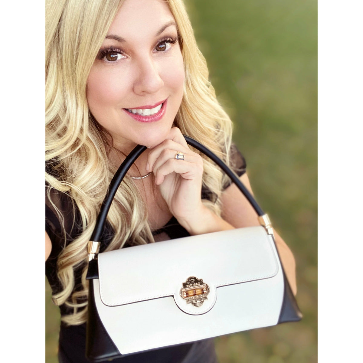 Trinity Bag in Black/Ivory - Darling Clutch Company