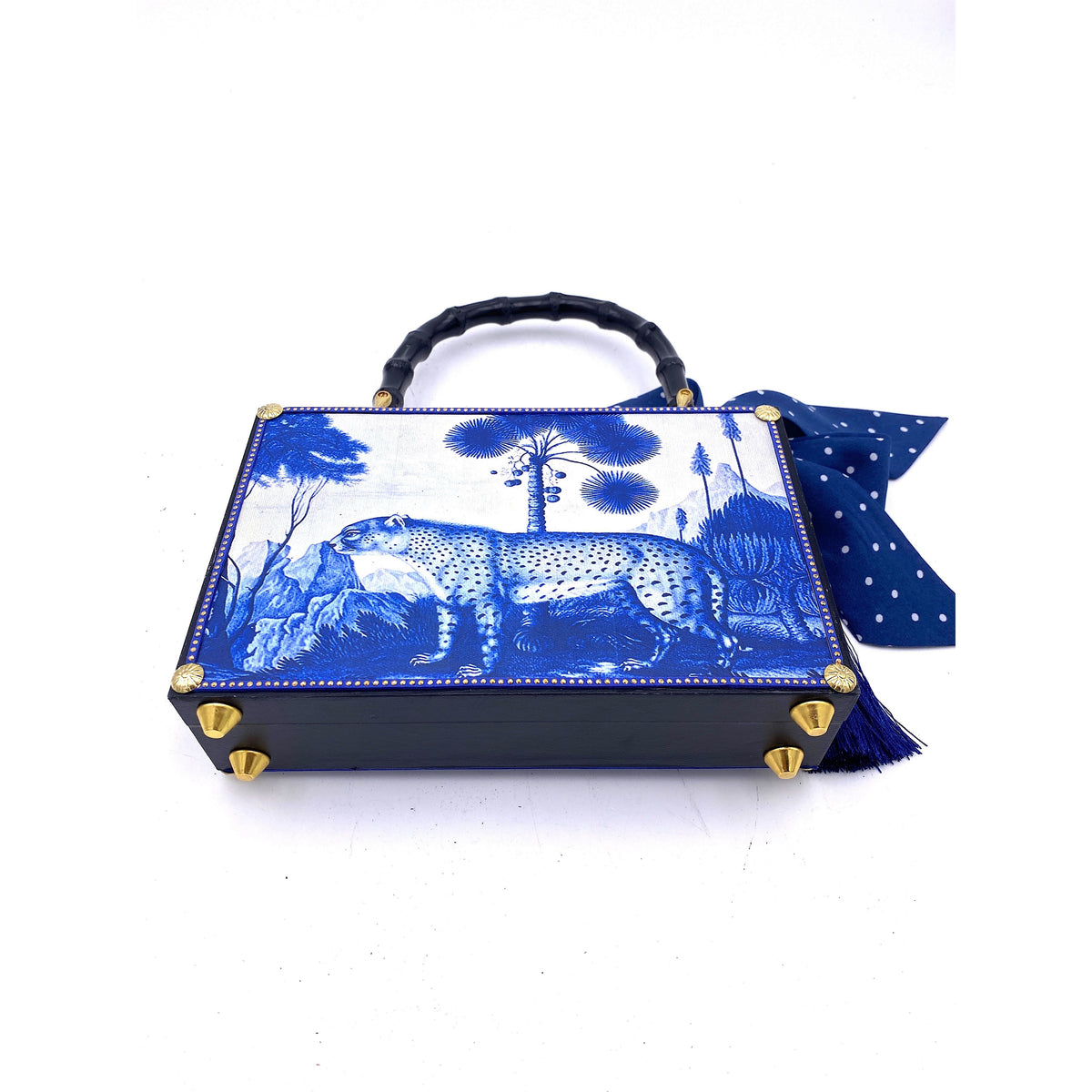 Vintage Indigo Leopard Bag - Darling Clutch Company