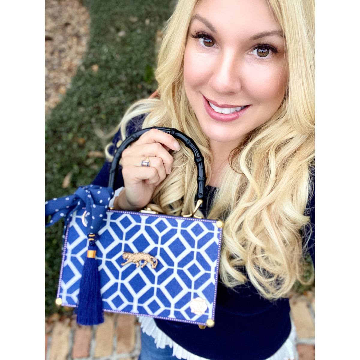 Vintage Indigo Leopard Bag - Darling Clutch Company