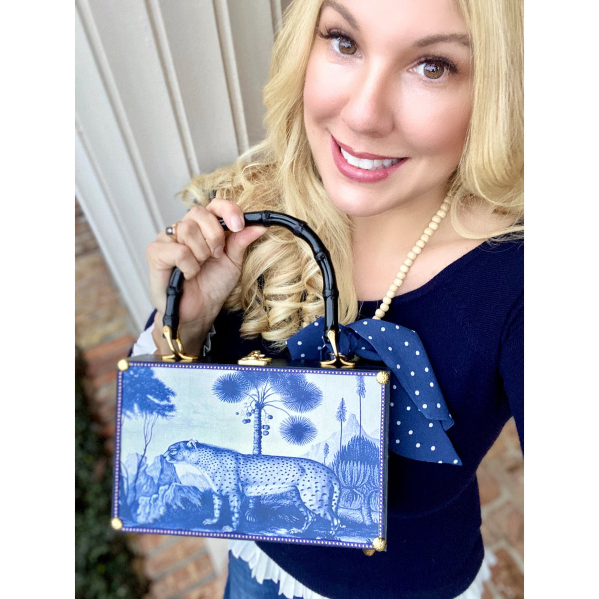 Vintage Indigo Leopard Bag - Darling Clutch Company