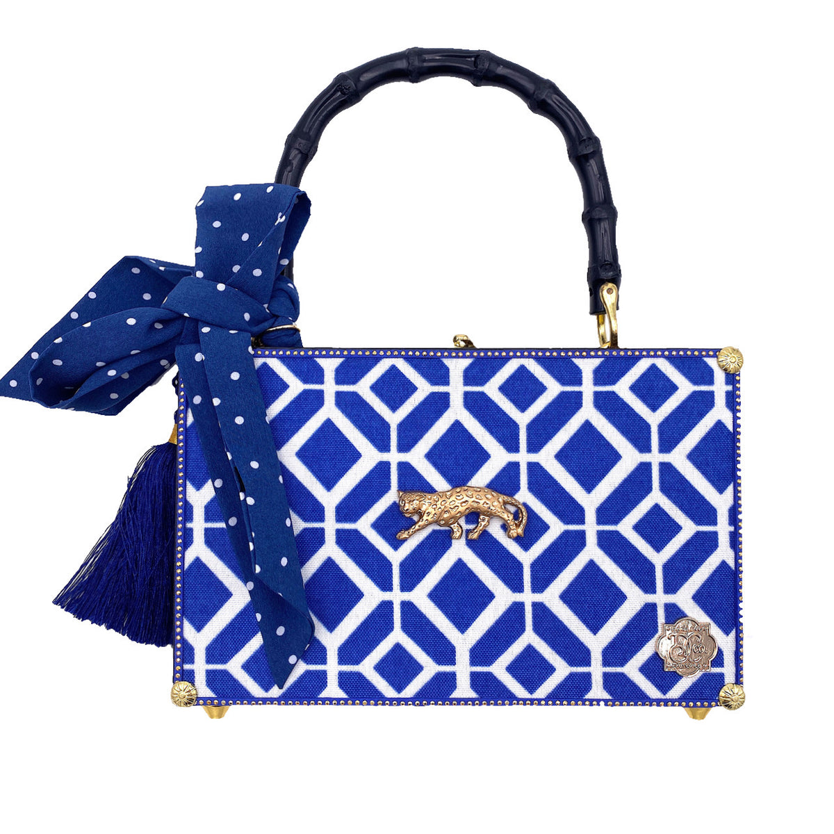 Vintage Indigo Leopard Bag - Darling Clutch Company