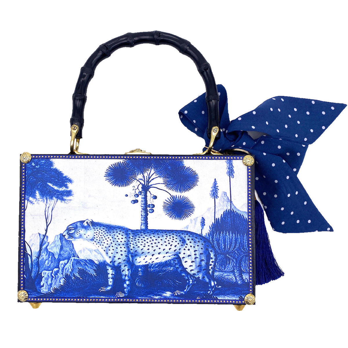 Vintage Indigo Leopard Bag - Darling Clutch Company