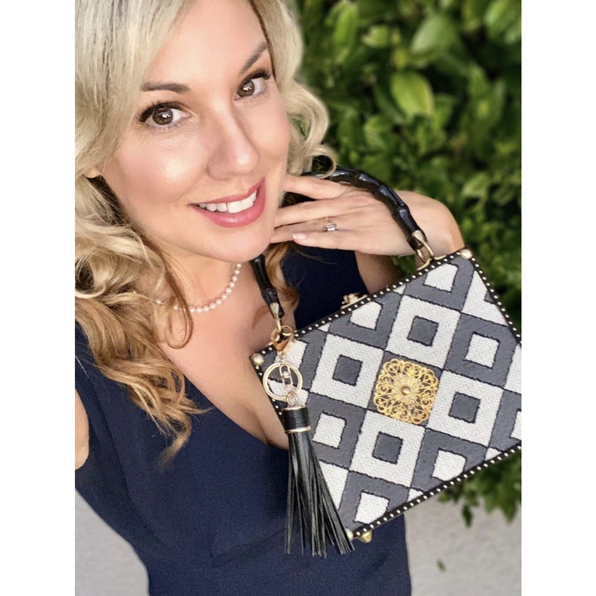 World in Black and White Bag - Darling Clutch Company